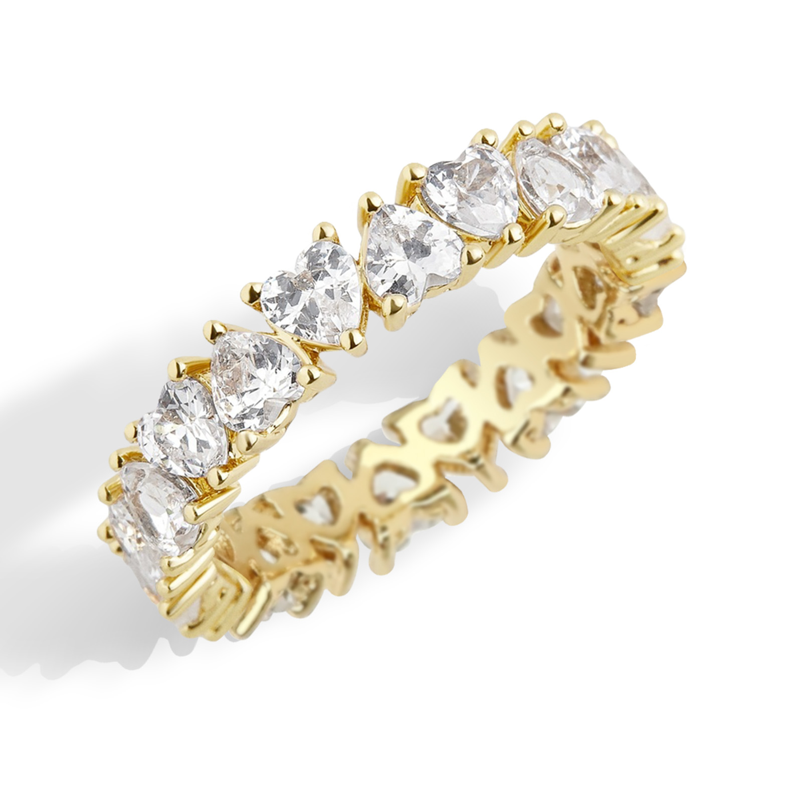 Fashion Classic 18K Gold Plated Titanium Steel Women Stacking Ring Best Gifts Couples Valentine's Day(Heart shaped-Gold) - Image 2